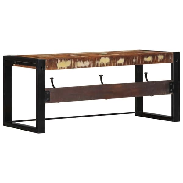 vidaXL knagerække 80x35x35 cm massivt genbrugstræ flerfarvet