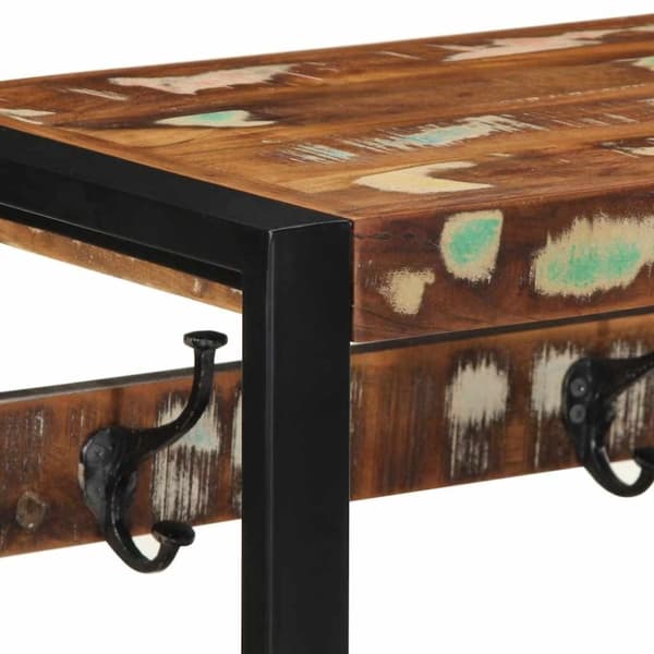 vidaXL knagerække 80x35x35 cm massivt genbrugstræ flerfarvet