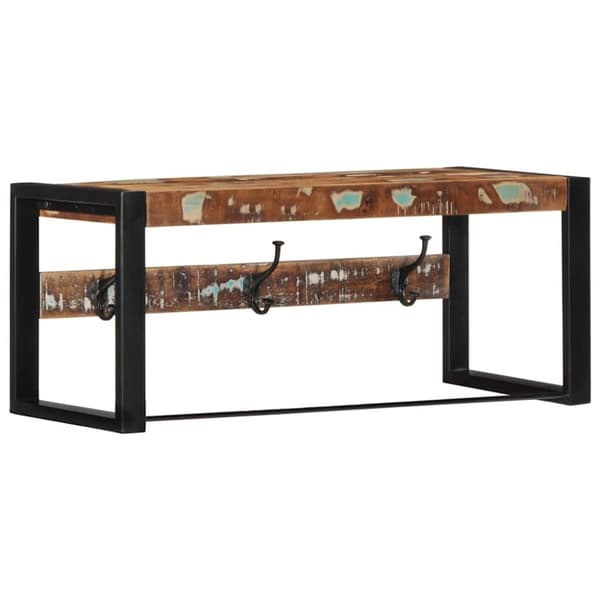 vidaXL knagerække 80x35x35 cm massivt genbrugstræ flerfarvet