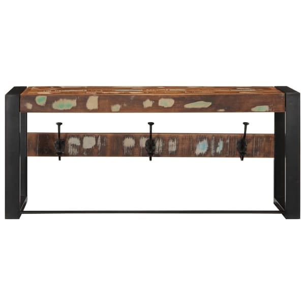 vidaXL knagerække 80x35x35 cm massivt genbrugstræ flerfarvet