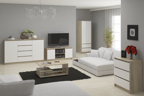 SKAB STAR S 60 cm 2 DØRE 2 SKUFFE PK SONOMA / HVID
