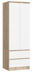 Miniatyrbillede 1 af 6: SKAB STAR S 60 cm 2 DØRE 2 SKUFFE PK SONOMA / HVID