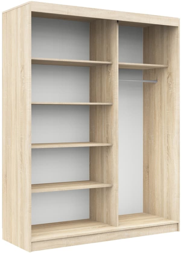 SKAB MED SKYDENDES DØR 150 cm CLP MONO SONOMA/HVID