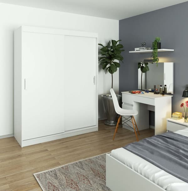 SKAB MED SKYDENDES DØRER 150 cm CLP MONO HVID