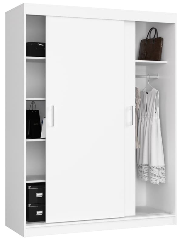 SKAB MED SKYDENDES DØRER 150 cm CLP MONO HVID