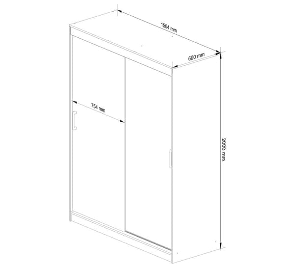 SKJUTDÖRRSSKÅP 150 cm CLP MONO VALNÖT