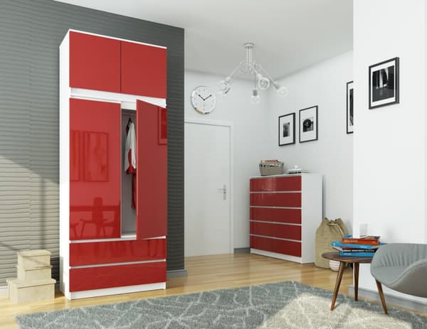 SKAB MED OVERSKAB S90 2D 2SZ CLP PK RØD GLANS