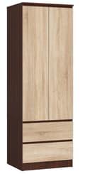 Miniatyrbillede 1 af 6: SKAB STAR S 60 cm 2 DØRE 2 SKUFFE WENGE / SONOMA