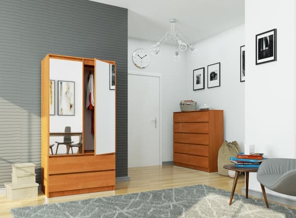SKAB S90 2D 2SK 2 SPEJL CLP VALNØD