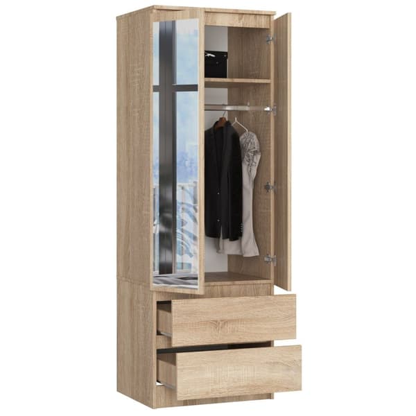 SZAFA STAR S60 2D 2SZ PK DÅB SONOMA + SPEGLAR