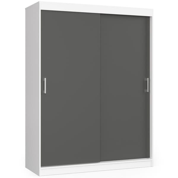 SKAB MED SKYDEDØR 150cm CLP HVID / GRÅ MONO