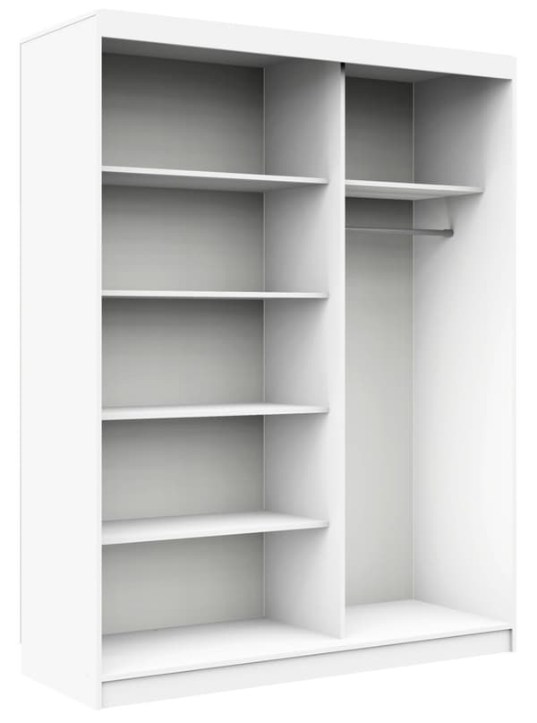 SKJUTDÖRRSSKÅP 150cm CLP VIT / GRÅ