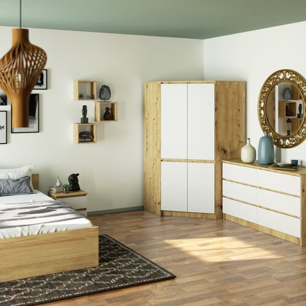 Hjørneskab S100 4D CLP DÅB ARTISAN / HVID