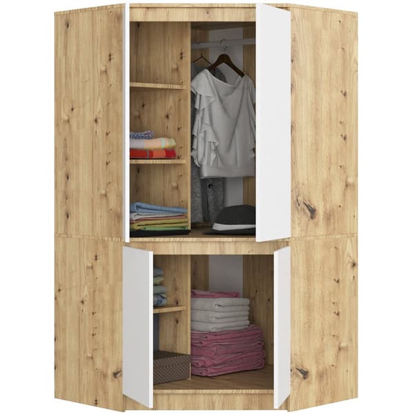 Hjørneskab S100 4D CLP DÅB ARTISAN / HVID