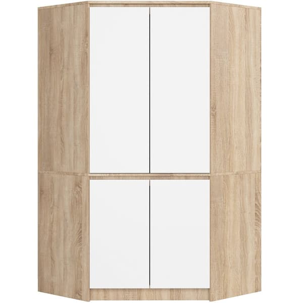 Hjørneskab S100 4D CLP DÆRM SONOMA / HVID