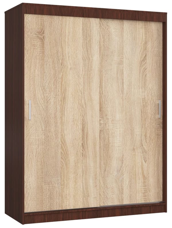 SKJUTDÖRRSSKÅP 150 cm CLP MONO WENGE/SONOMA