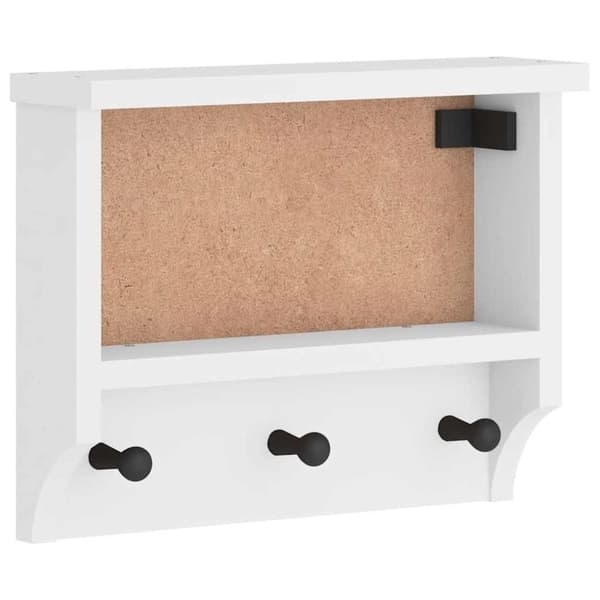 vidaXL Veggmontert knaggrekke SANDNES hvit 45x12x35 cm heltre furu