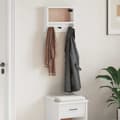 Miniatyrbilde 4 av 11: vidaXL Veggmontert knaggrekke SANDNES hvit 45x12x35 cm heltre furu