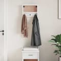 Miniatyrbilde 5 av 11: vidaXL Veggmontert knaggrekke SANDNES hvit 45x12x35 cm heltre furu