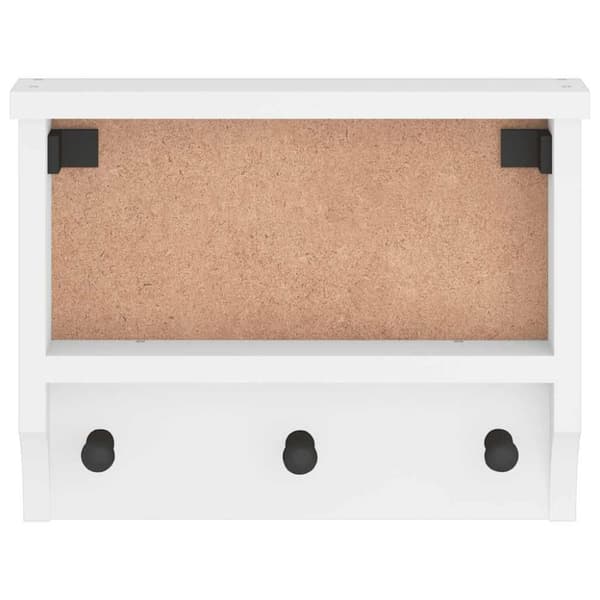 vidaXL Veggmontert knaggrekke SANDNES hvit 45x12x35 cm heltre furu