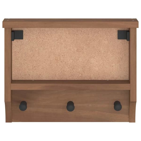 vidaXL Veggmontert knaggrekke SANDNES 45x12x35 cm heltre furu