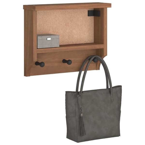 vidaXL Veggmontert knaggrekke SANDNES 45x12x35 cm heltre furu