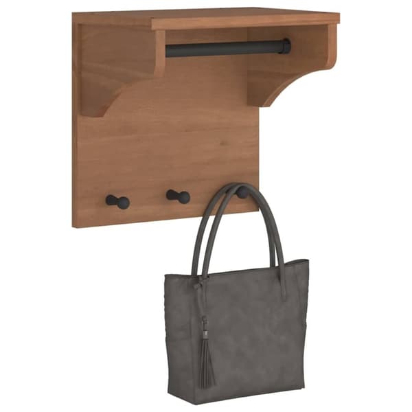 vidaXL Veggmontert knaggrekke SANDNES 43x30x42 cm heltre furu