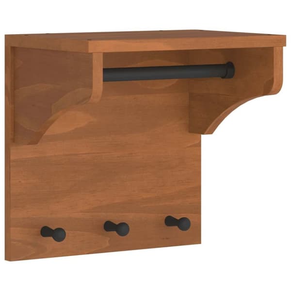 vidaXL Veggmontert knaggrekke SANDNES 43x30x42 cm heltre furu