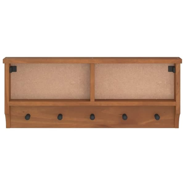 vidaXL Veggmontert knaggrekke SANDNES 87x12x35 cm heltre furu