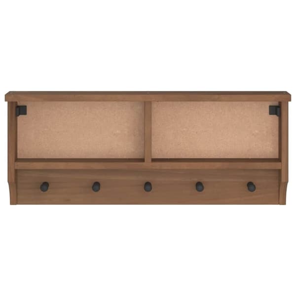 vidaXL Veggmontert knaggrekke SANDNES 87x12x35 cm heltre furu