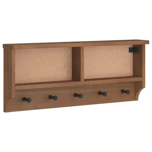 vidaXL Veggmontert knaggrekke SANDNES 87x12x35 cm heltre furu