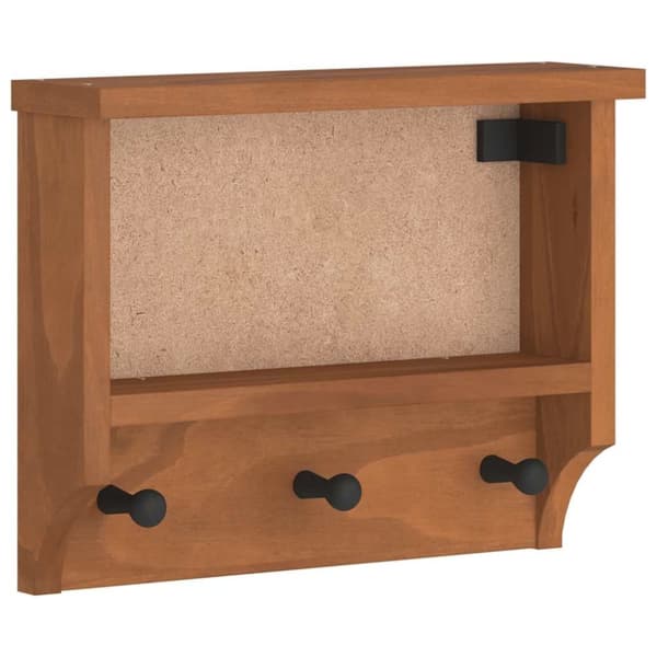 vidaXL Seinänaulakko SANDNES 45x12x35 cm täysi mänty