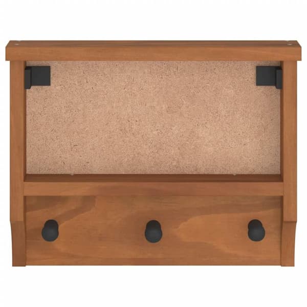 vidaXL Seinänaulakko SANDNES 45x12x35 cm täysi mänty