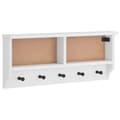Miniatyrbilde 3 av 11: vidaXL Veggmontert knaggrekke SANDNES hvit 87x12x35 cm heltre furu