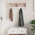 Miniatyrbilde 5 av 11: vidaXL Veggmontert knaggrekke SANDNES hvit 87x12x35 cm heltre furu