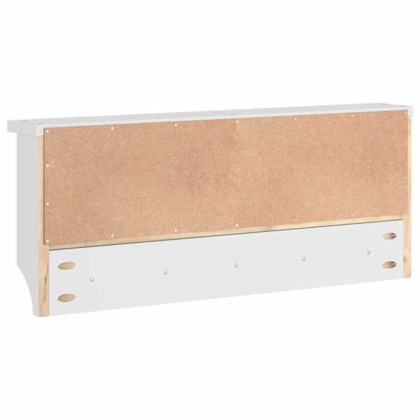 vidaXL Veggmontert knaggrekke SANDNES hvit 87x12x35 cm heltre furu