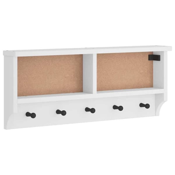 vidaXL Veggmontert knaggrekke SANDNES hvit 87x12x35 cm heltre furu