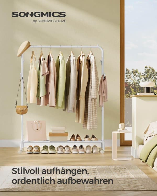Klädställning, HSR131B01, 41x103.5x155 cm, Vit