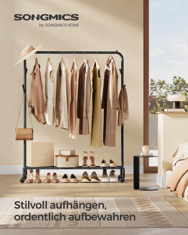 Vaateripustin, SONGMICS HSR131B01, 103.5x41 cm, Musta