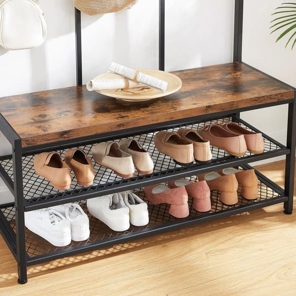Vaatepuu, HSR86BX, 100x40 cm, Vintage-ruskea-Musta
