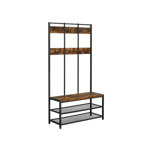 Vaatepuu, HSR86BX, 100x40 cm, Vintage-ruskea-Musta