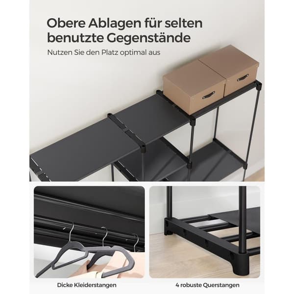 Tøj skab, SONGMICS, 43x182x182 cm, Sort