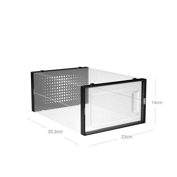 Skobokse, SONGMICS LSP18MWT, 33.3x23x14 cm, Transparent-hvid