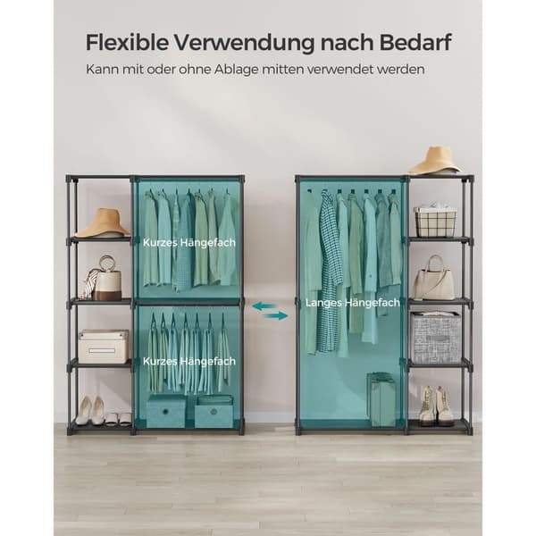 Tøjgarderobe, SONGMICS, 43x124x182 cm, Sort