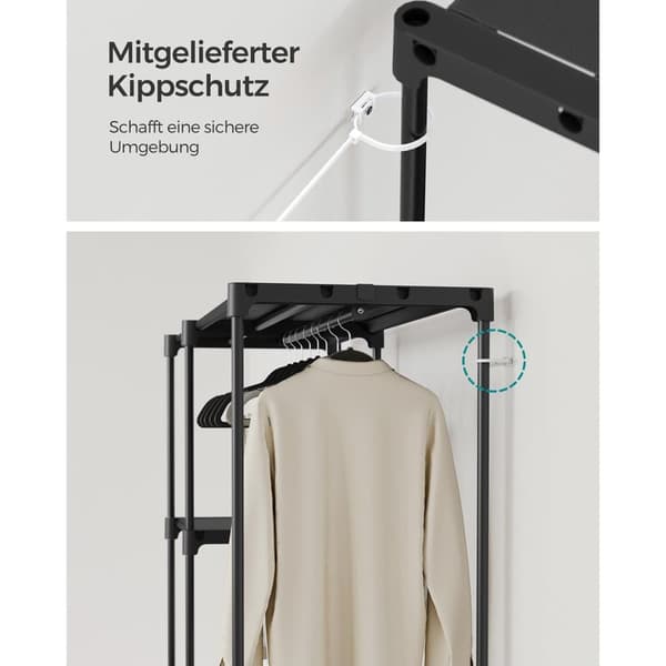 Tøjgarderobe, SONGMICS, 43x124x182 cm, Sort
