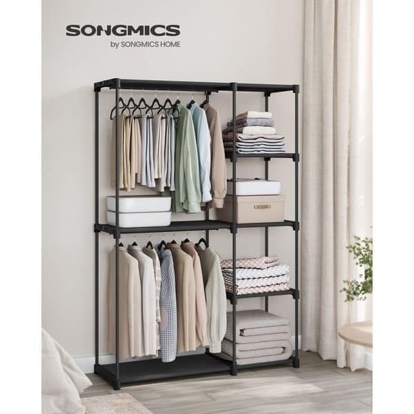 Tøjgarderobe, SONGMICS, 43x124x182 cm, Sort