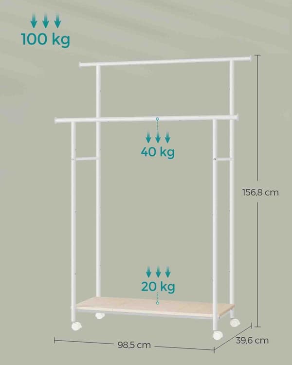Vaateripustin, SONGMICS, 98x156 cm, Beige