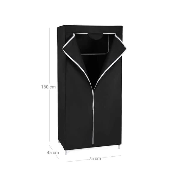 Vaatekaappi, SONGMICS RYG83H, 160x75x45 cm, Musta