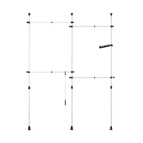 Garderobesystem, KLS03, Højde: 200-270 cm, Total længde: 138-235 cm, Sort