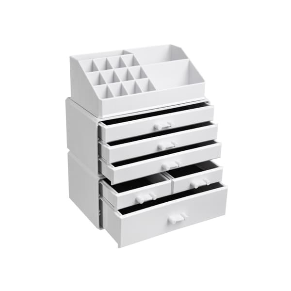 Sminkeorganisator 3-delt melkehvit